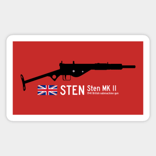 STEN Sten MK II Historical 1941 British sub machine gun white Magnet